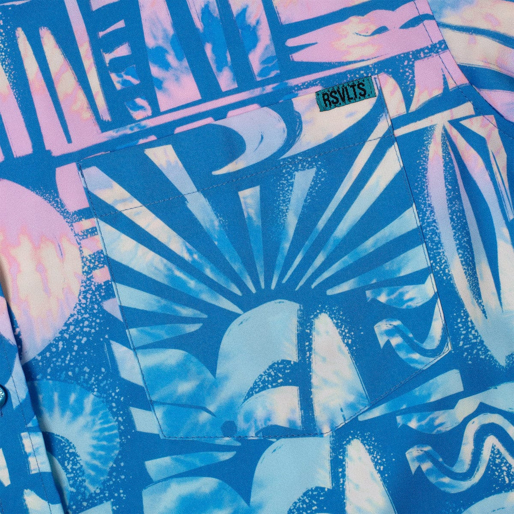 RSVLTS Chasing Mavericks KUNUFLEX Short Sleeve Shirt in Blue — detail 2