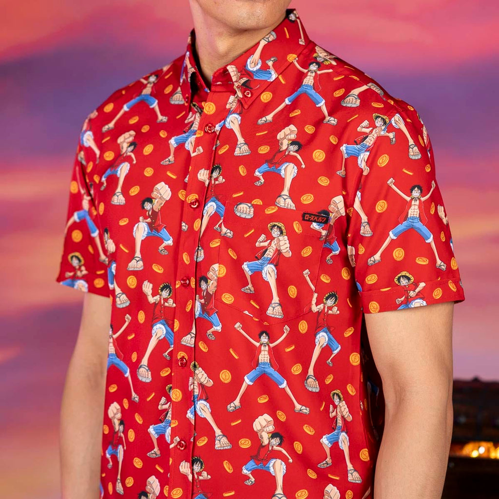 RSVLTS I’m Going to Become… KUNUFLEX Short Sleeve Shirt in Red — detail 4