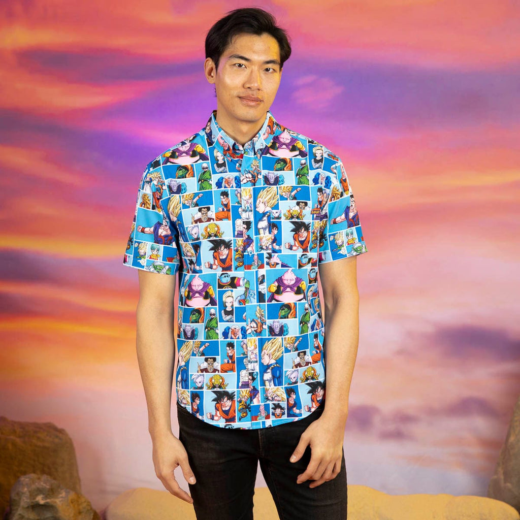 RSVLTS Dragon Ball A-Z KUNUFLEX Short Sleeve Shirt in Blue — detail 3