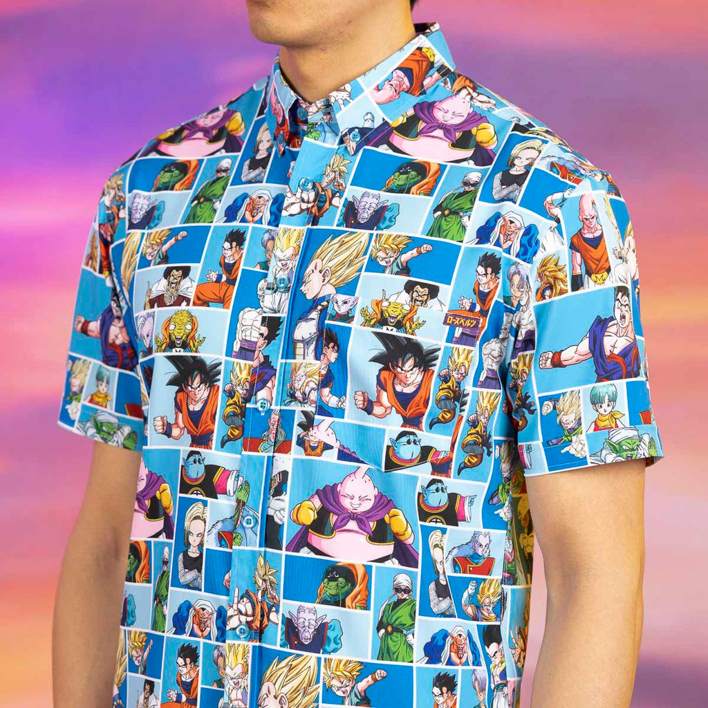 RSVLTS Dragon Ball A-Z KUNUFLEX Short Sleeve Shirt in Blue — detail 5