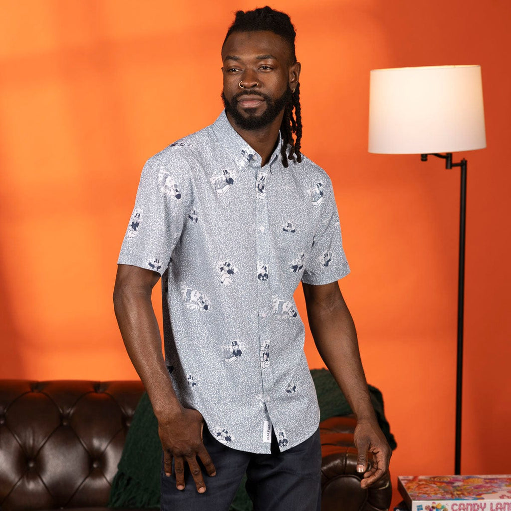 RSVLTS Funds & Games KUNUFLEX Short Sleeve Shirt in Gray — detail 6