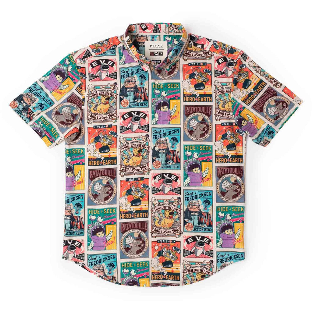 RSVLTS Posters KUNUFLEX Short Sleeve Shirt in Brown — detail 5