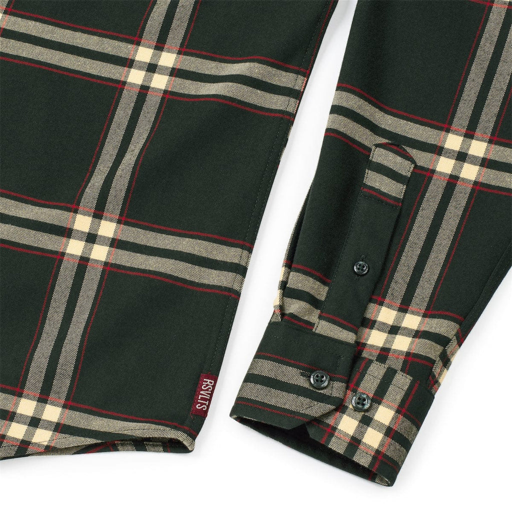 RSVLTS The Plaid BorlandFlex Long Sleeve Flannel in Green — detail 7