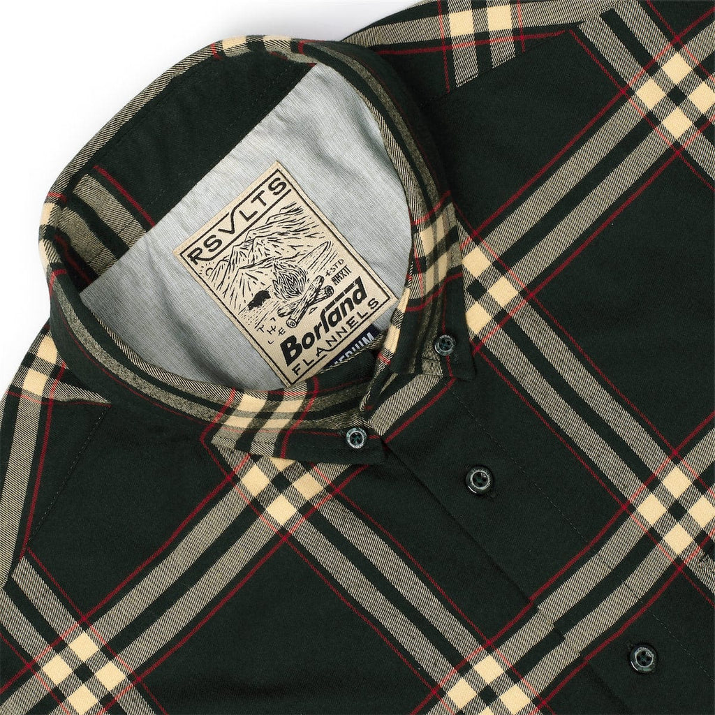 RSVLTS The Plaid BorlandFlex Long Sleeve Flannel in Green — detail 4