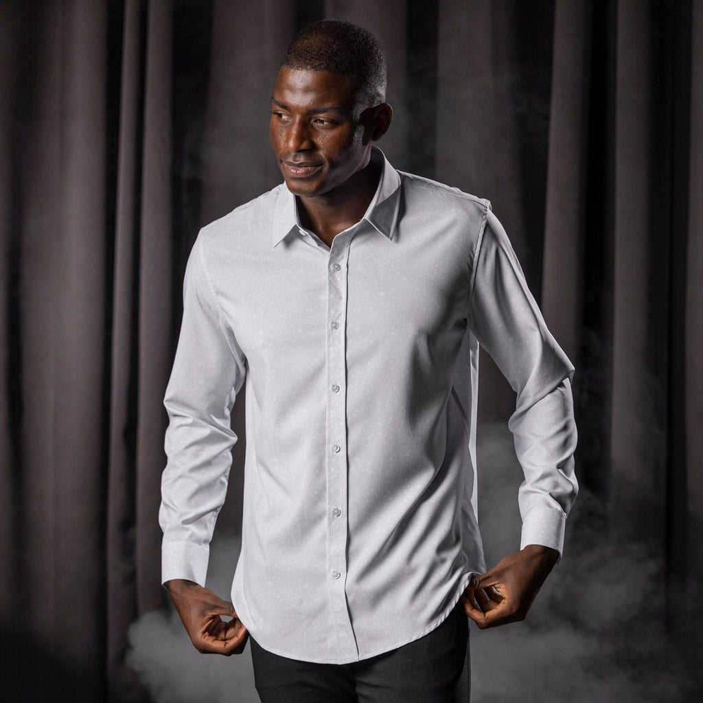 RSVLTS Gin Joint Jubilee Good Looks KUNUFLEX Dress Shirt in Gray — detail 6