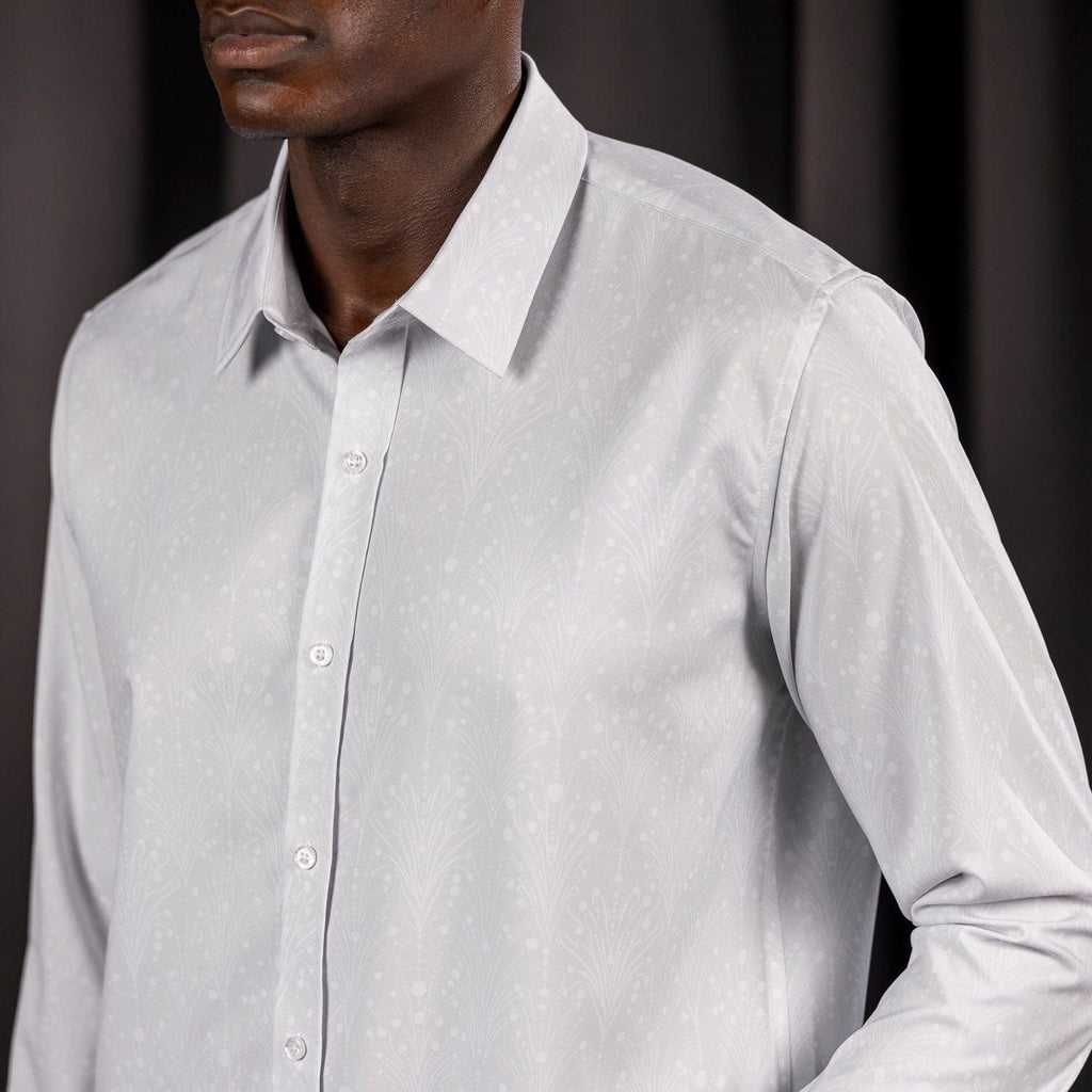 RSVLTS Gin Joint Jubilee Good Looks KUNUFLEX Dress Shirt in Gray — detail 4
