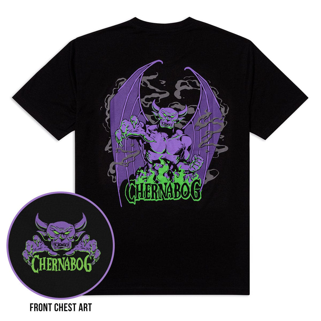 RSVLTS Chernabog Crewneck Tee in Black — front view