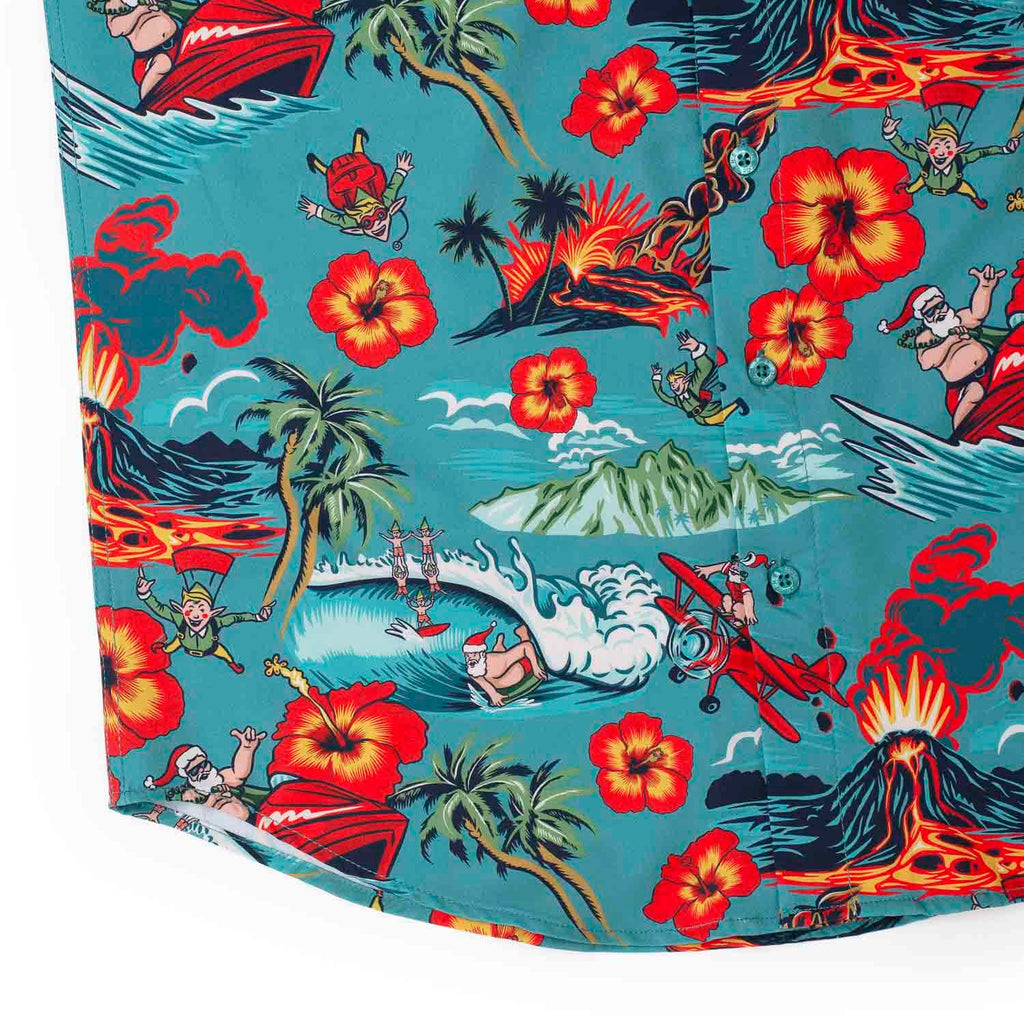 RSVLTS Extreme Santa KUNUFLEX Short Sleeve Shirt in Blue — detail 8