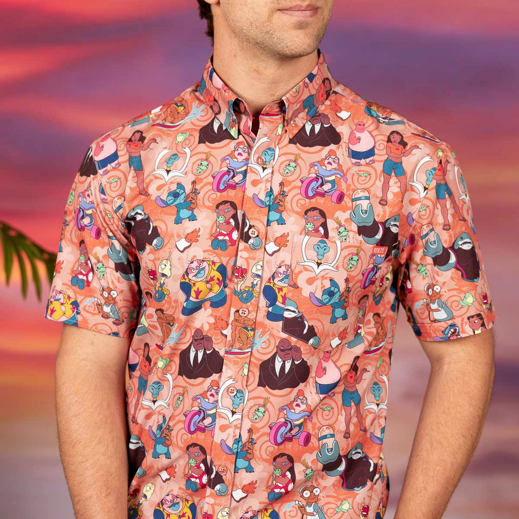 RSVLTS Ohana Means Family KUNUFLEX Short Sleeve Shirt in Multicolor — detail 6