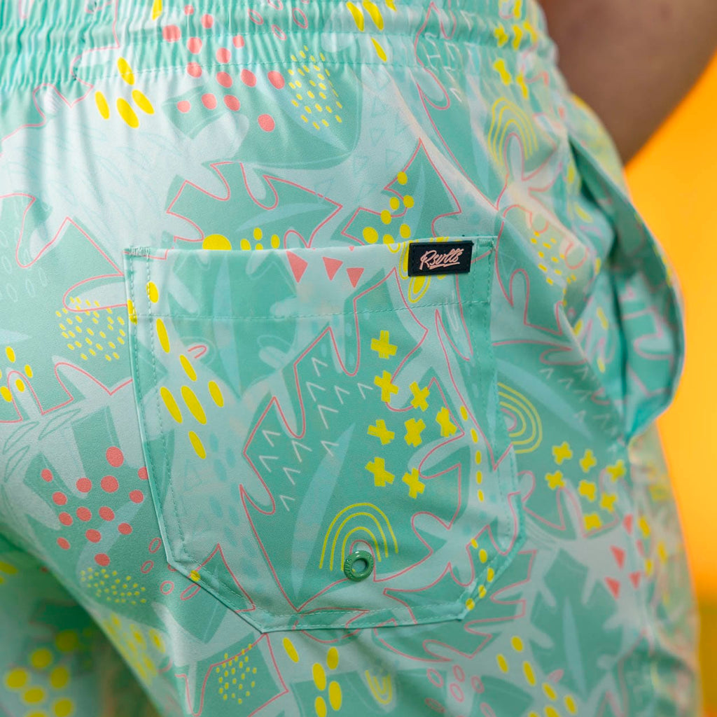 RSVLTS Wildberry Cove Hybrid Shorts in Green — detail 7