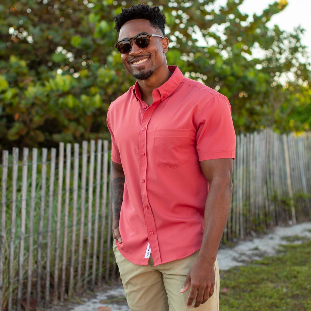 RSVLTS Siesta Red KUNUFLEX Short Sleeve Shirt — detail 4