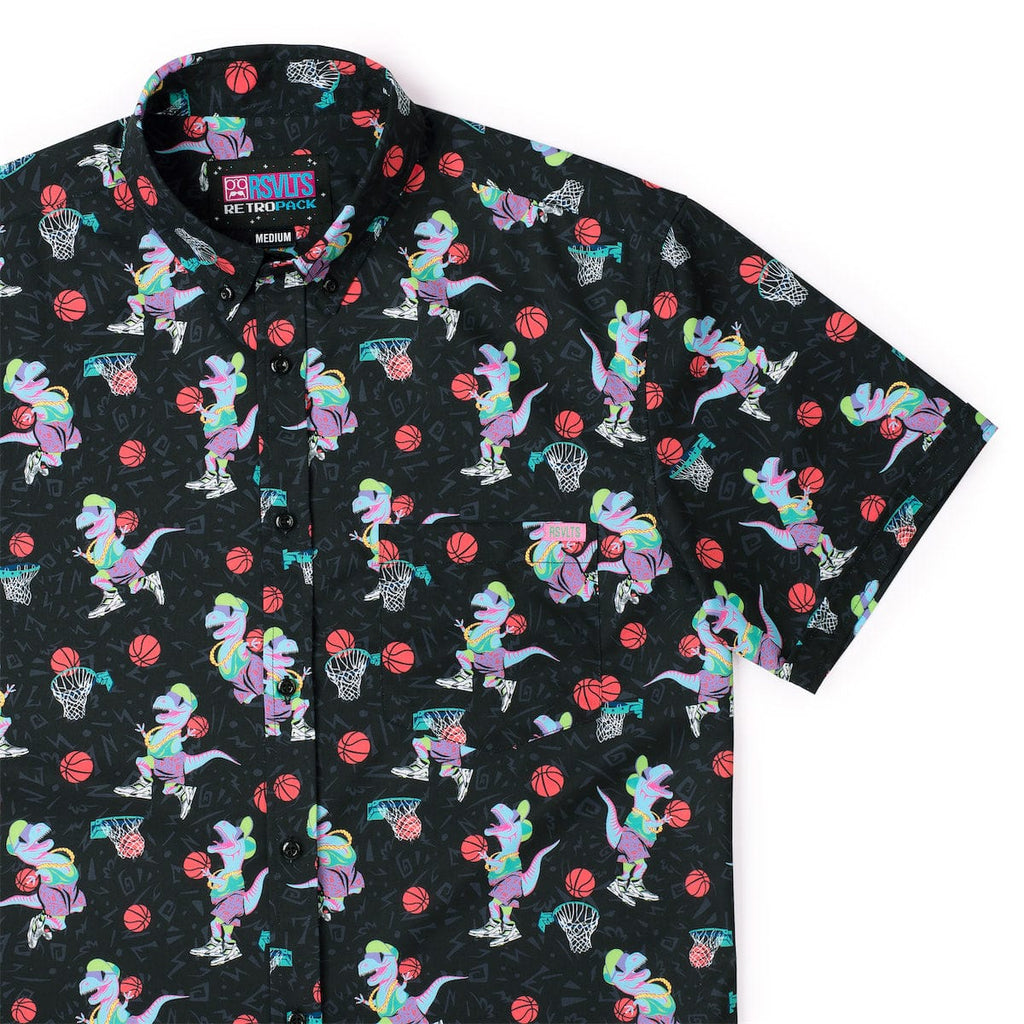 RSVLTS Dino Dunks KUNUFLEX Short Sleeve Shirt in Black — detail 9
