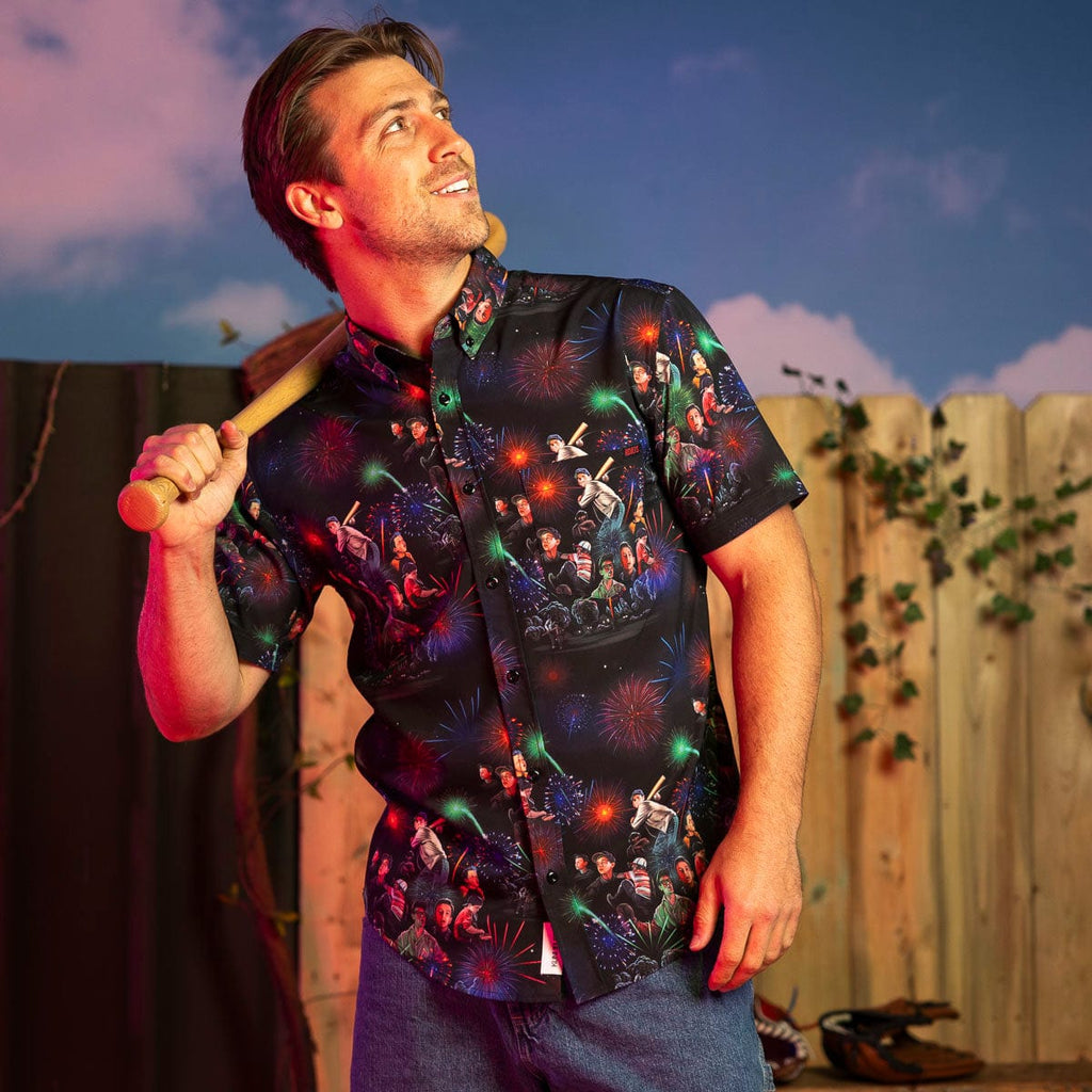 RSVLTS Night Game KUNUFLEX Short Sleeve Shirt in Black — detail 9