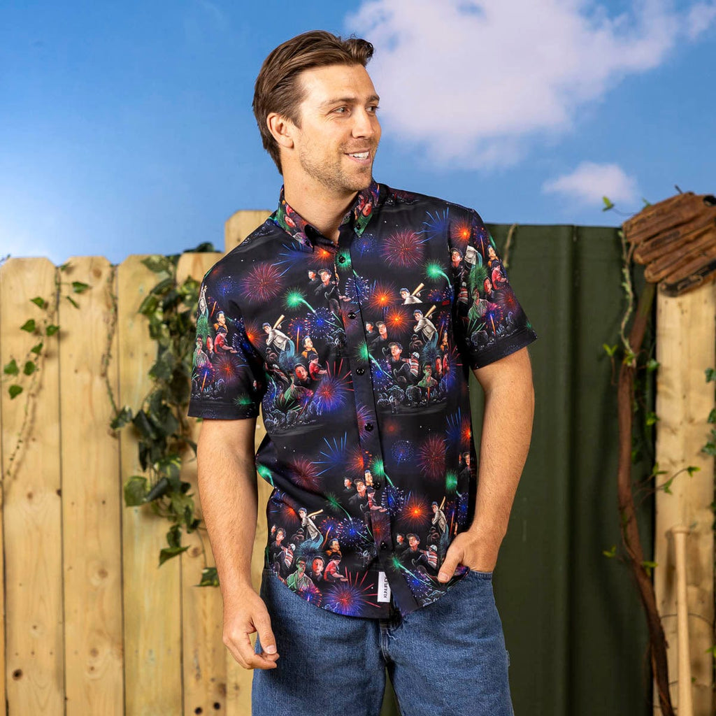 RSVLTS Night Game KUNUFLEX Short Sleeve Shirt in Black — detail 5