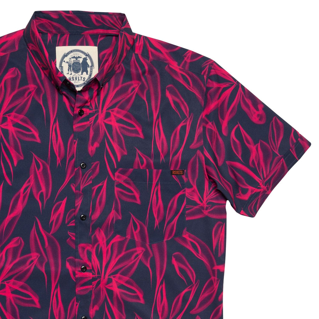 RSVLTS Ghost Palms KUNUFLEX Short Sleeve Shirt in Green — detail 2