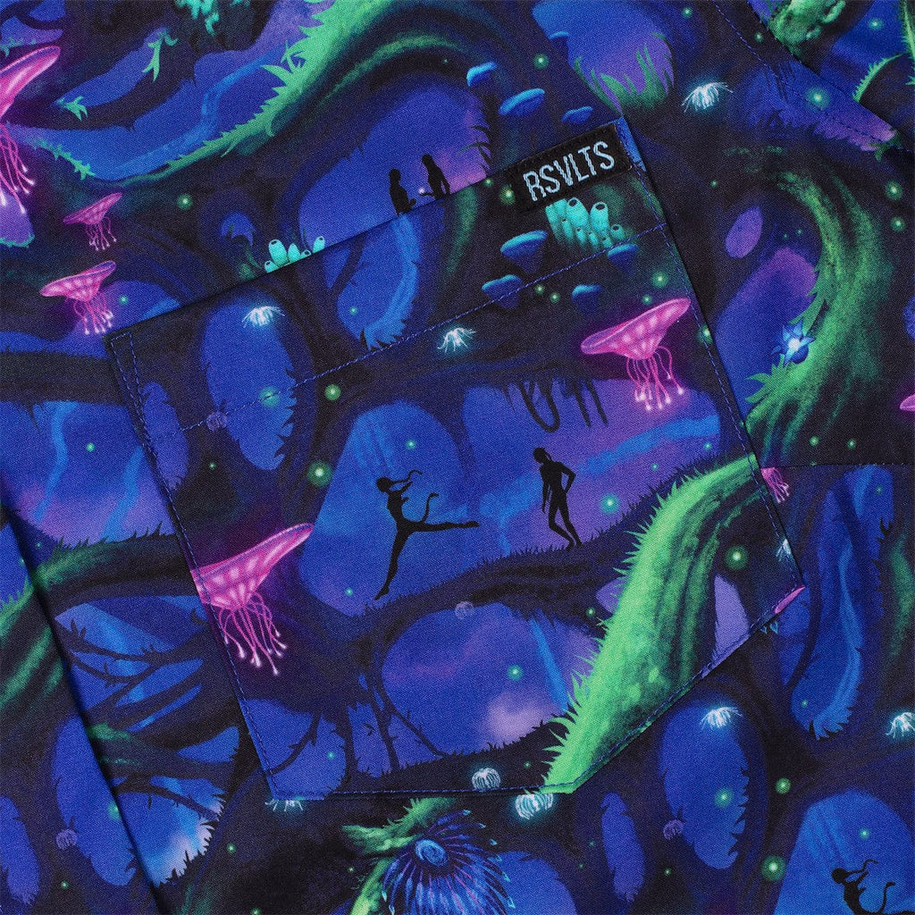 RSVLTS Na’vi Nights Women's KUNUFLEX Short Sleeve Shirt in Blue — detail 4