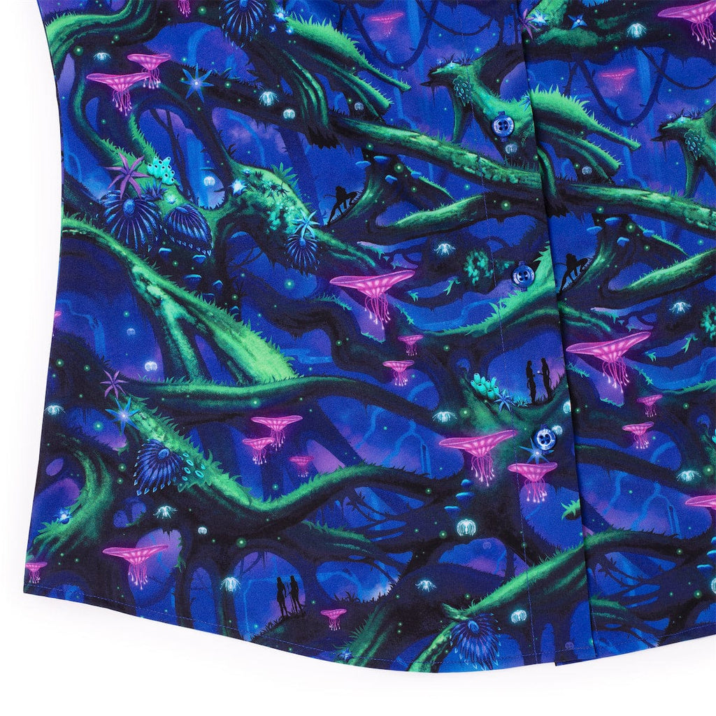 RSVLTS Na’vi Nights Women's KUNUFLEX Short Sleeve Shirt in Blue — detail 6
