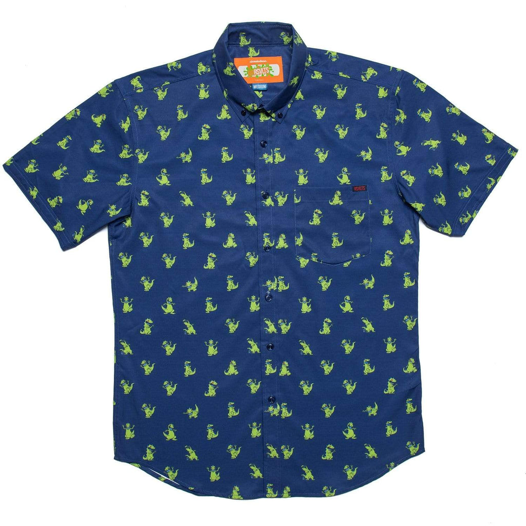 RSVLTS Reptar Rampage KUNUFLEX Short Sleeve Shirt in Blue — detail 2
