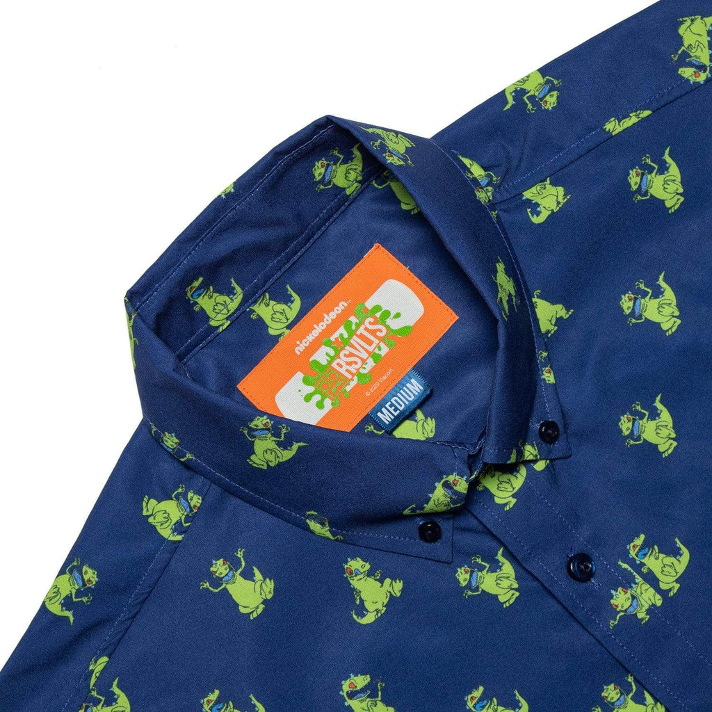 RSVLTS Reptar Rampage KUNUFLEX Short Sleeve Shirt in Blue — detail 8