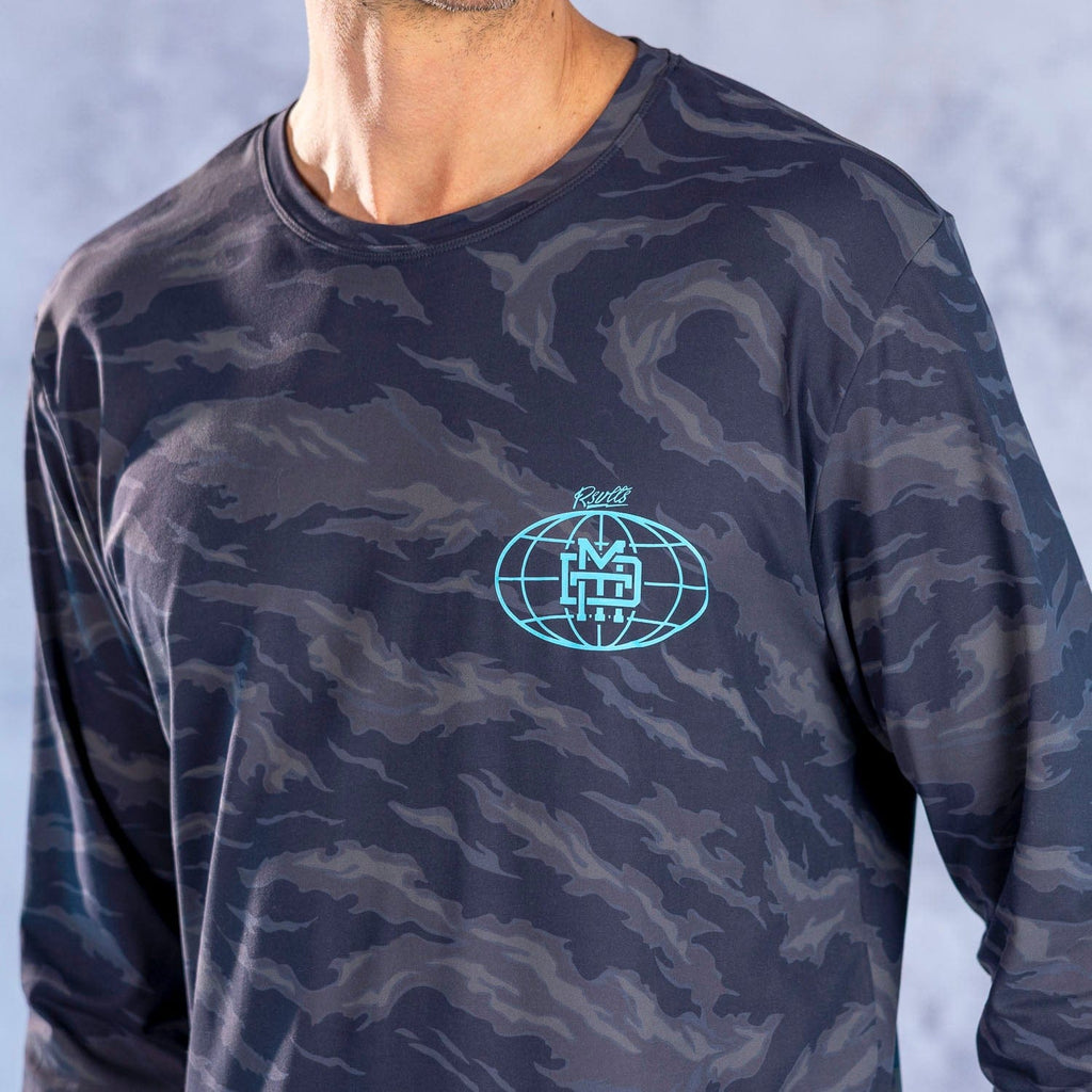 RSVLTS Dare Mighty Things Corp. Long Sleeve Performance Tee in Gray — detail 8