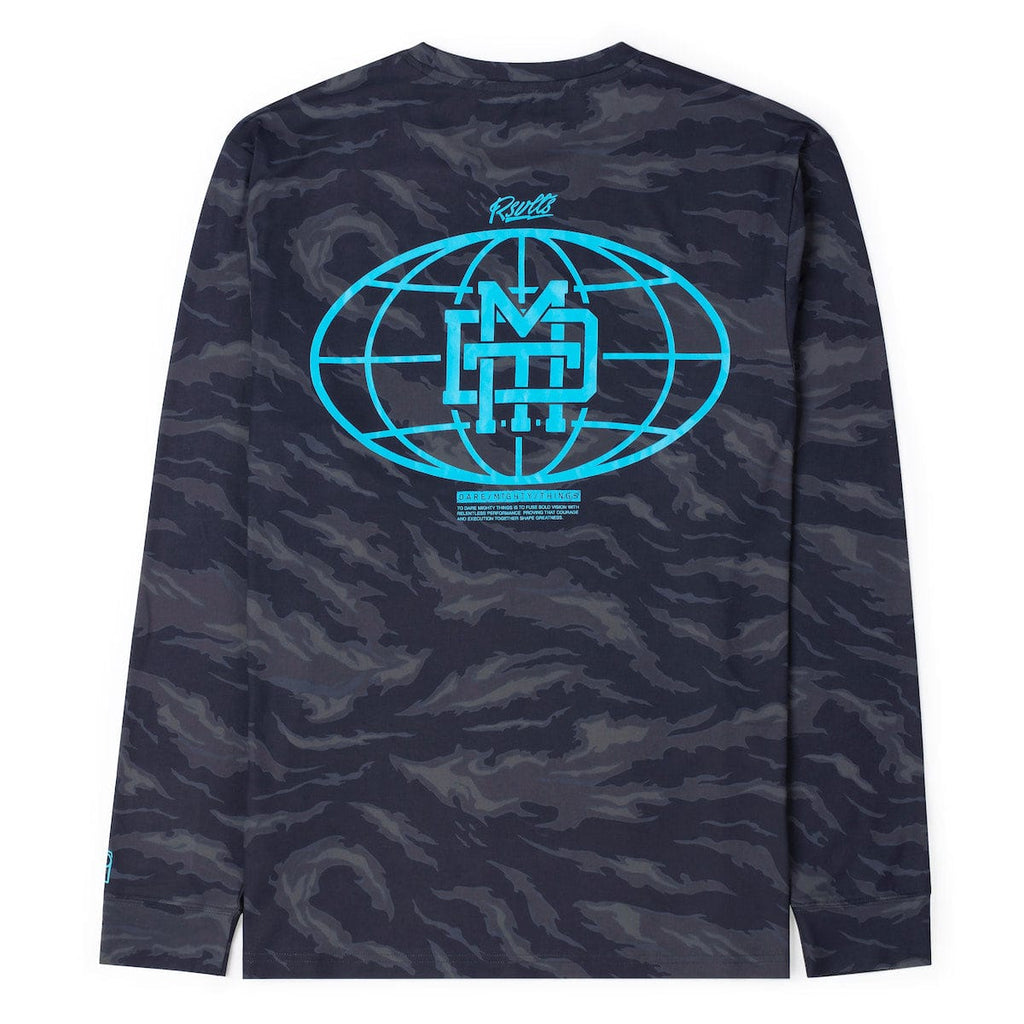 RSVLTS Dare Mighty Things Corp. Long Sleeve Performance Tee in Gray — detail 7