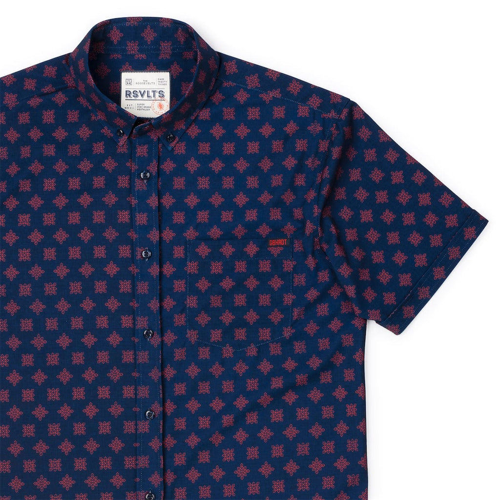 RSVLTS Cool S F KUNUFLEX Short Sleeve Shirt in Blue — detail 5