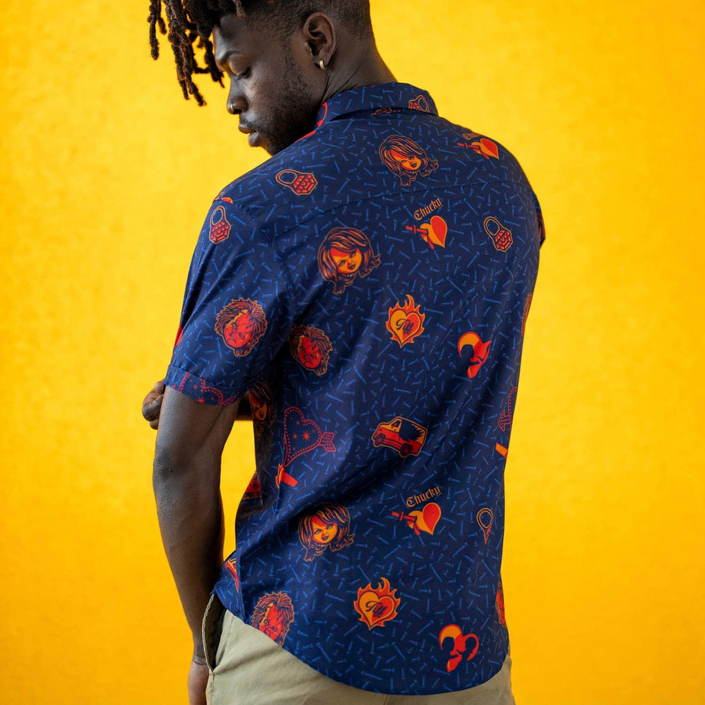 RSVLTS Love Hurts KUNUFLEX Short Sleeve Shirt in Blue — detail 6