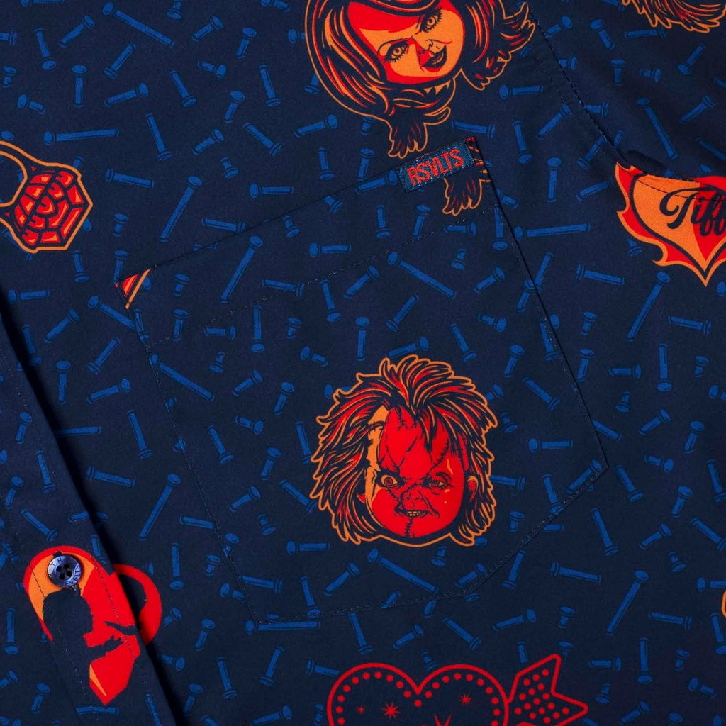 RSVLTS Love Hurts KUNUFLEX Short Sleeve Shirt in Blue — detail 4