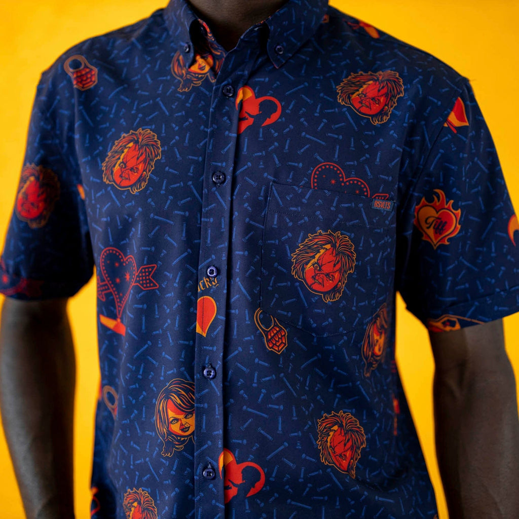 RSVLTS Love Hurts KUNUFLEX Short Sleeve Shirt in Blue — detail 3