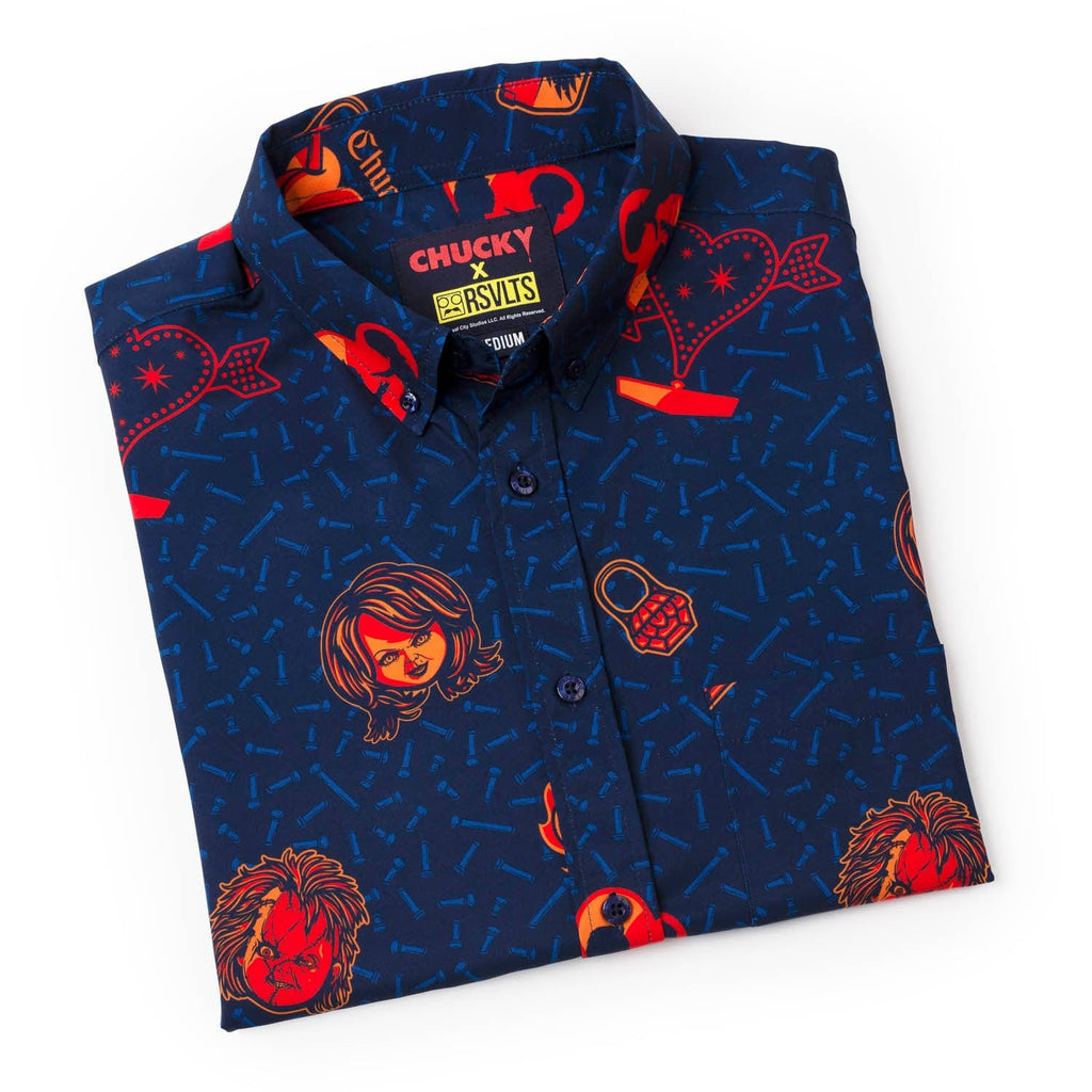 RSVLTS Love Hurts KUNUFLEX Short Sleeve Shirt in Blue — detail 9