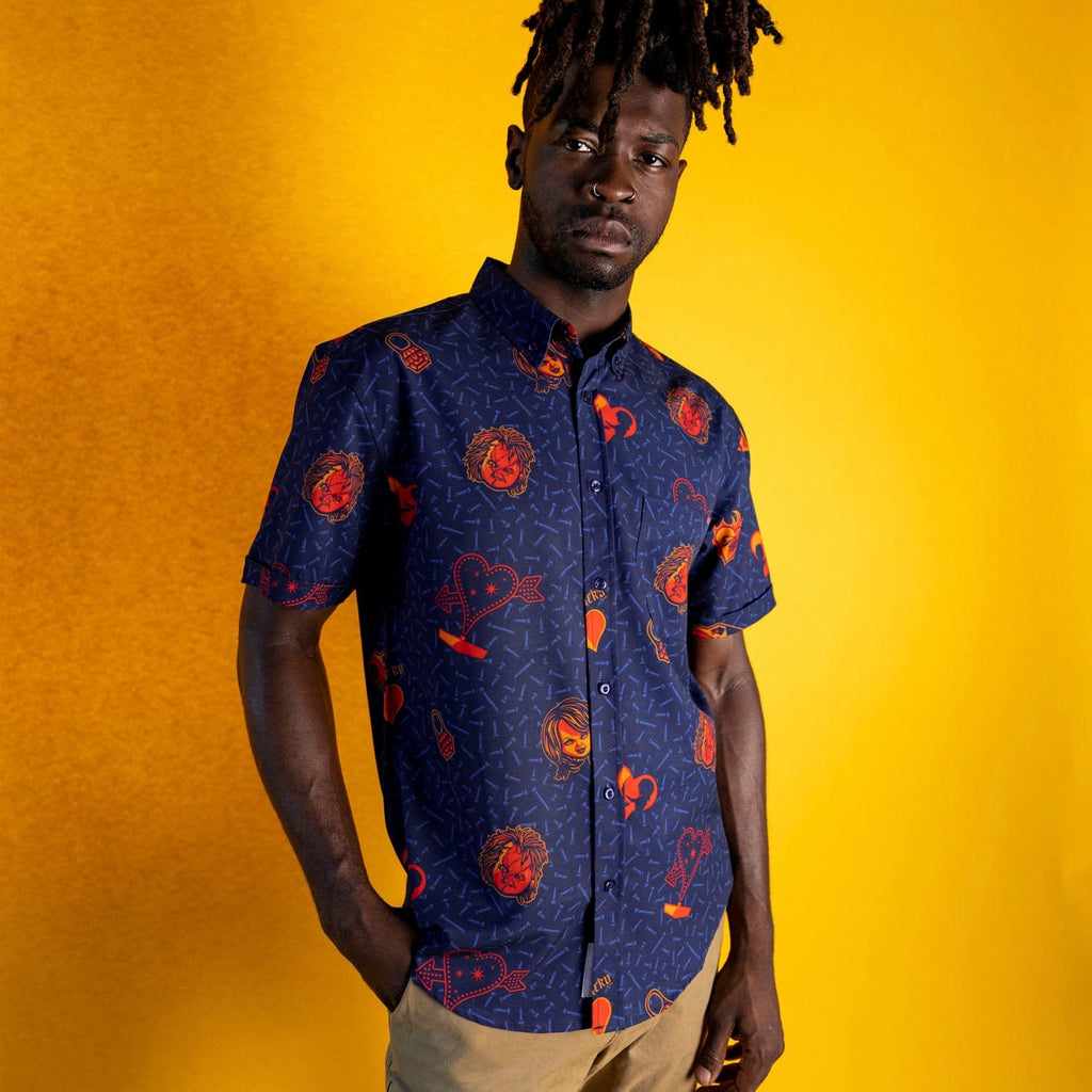 RSVLTS Love Hurts KUNUFLEX Short Sleeve Shirt in Blue — detail 8