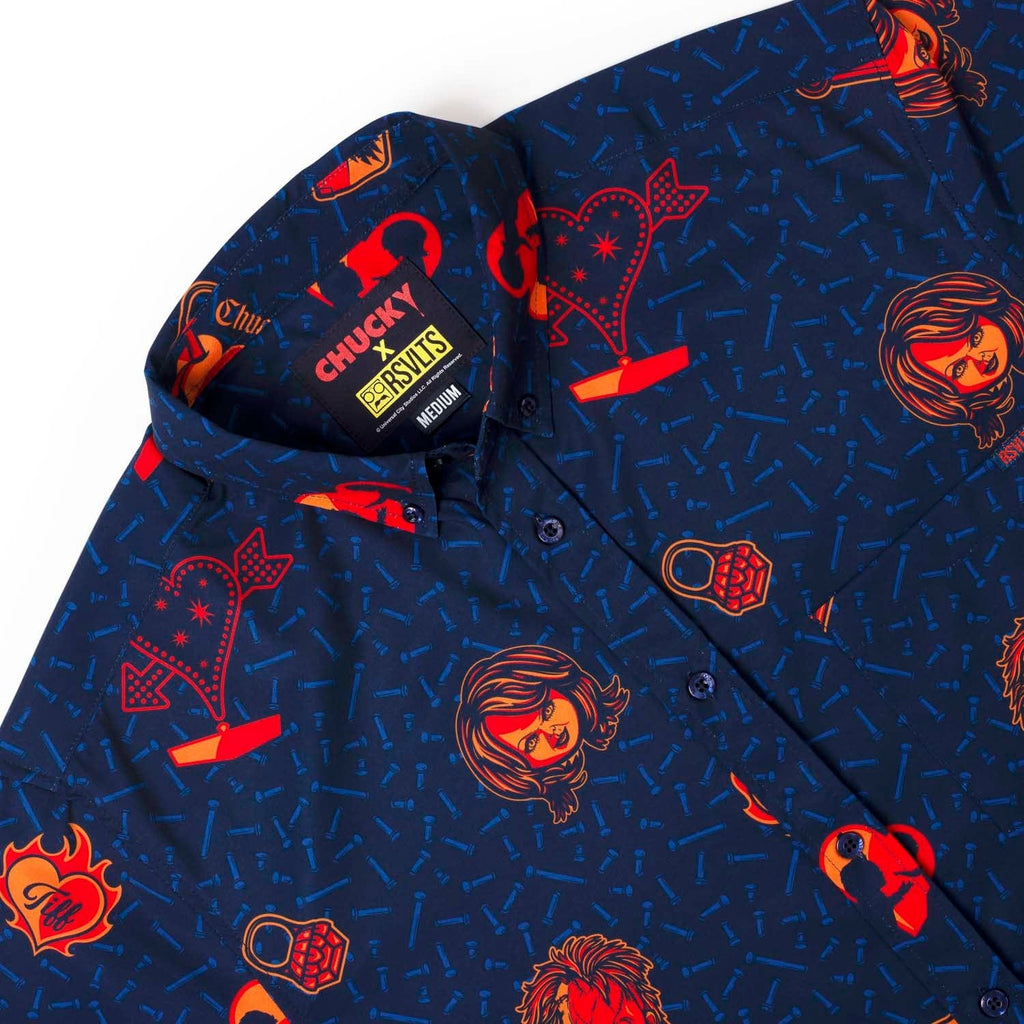 RSVLTS Love Hurts KUNUFLEX Short Sleeve Shirt in Blue — detail 5