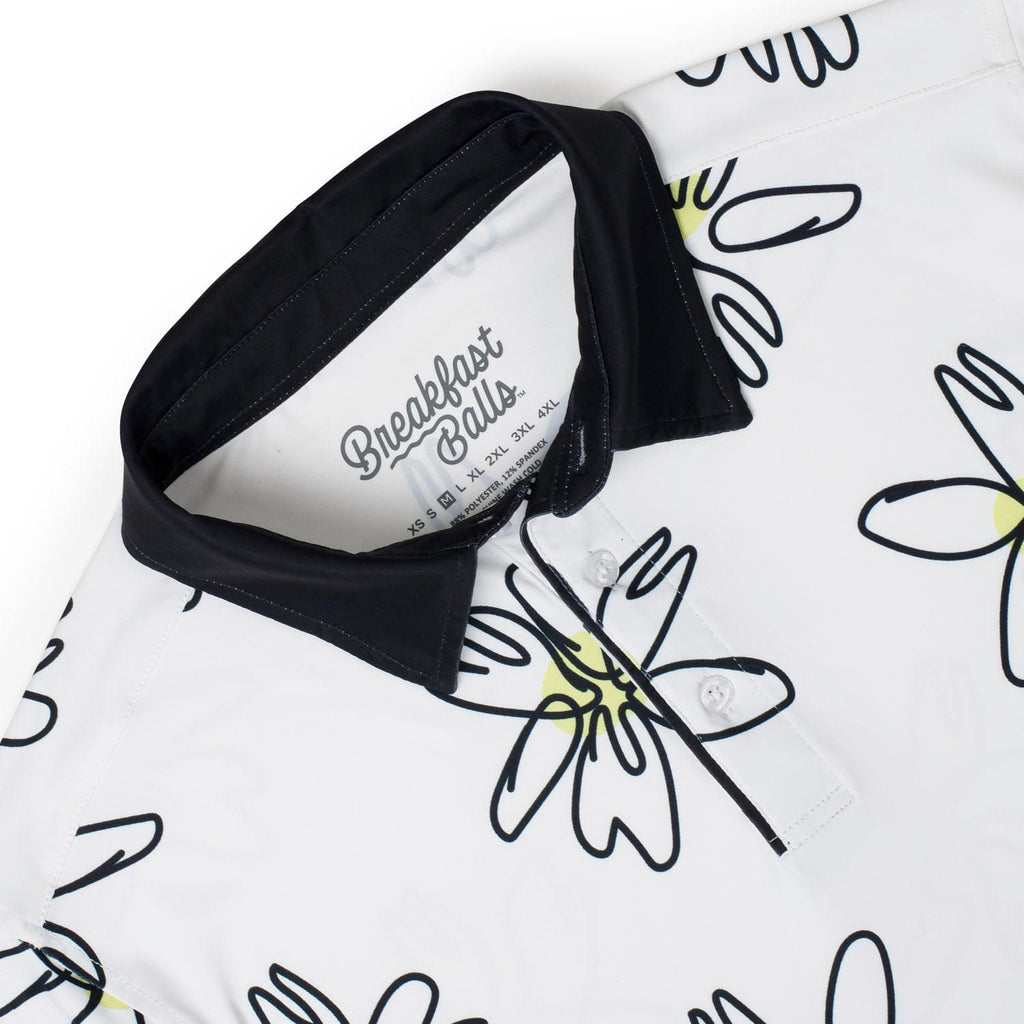 RSVLTS Flower Doodle All-Day Polo in Black — detail 7