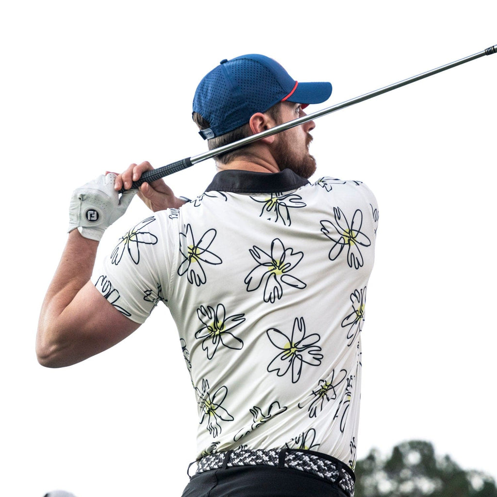 RSVLTS Flower Doodle All-Day Polo in Black — detail 6