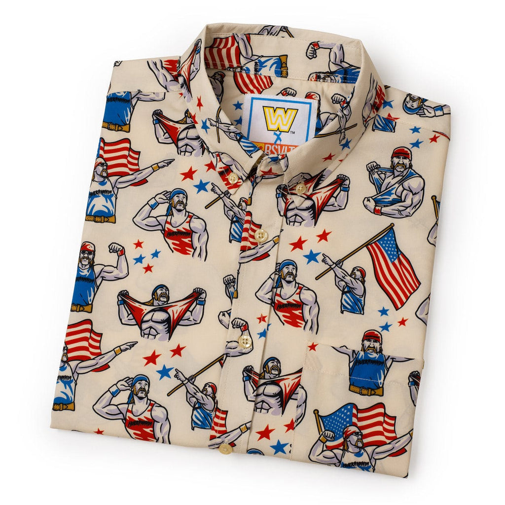 RSVLTS Real American KUNUFLEX Short Sleeve Shirt in White — detail 6