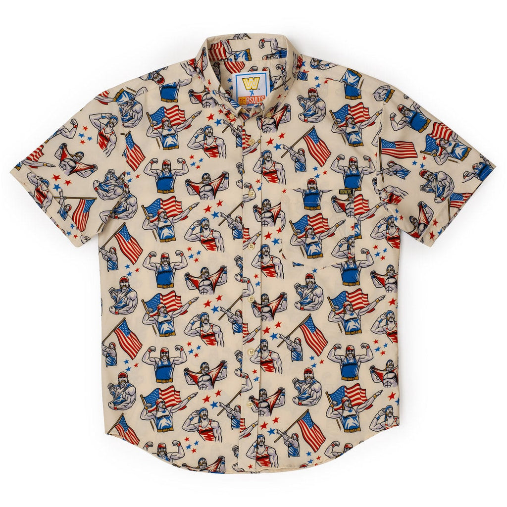 RSVLTS Real American KUNUFLEX Short Sleeve Shirt in White — detail 2