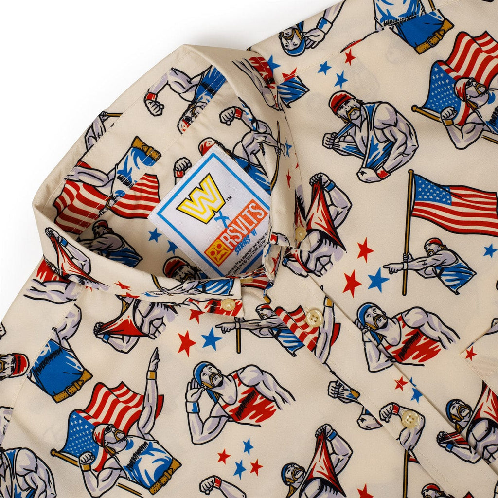 RSVLTS Real American KUNUFLEX Short Sleeve Shirt in White — detail 3