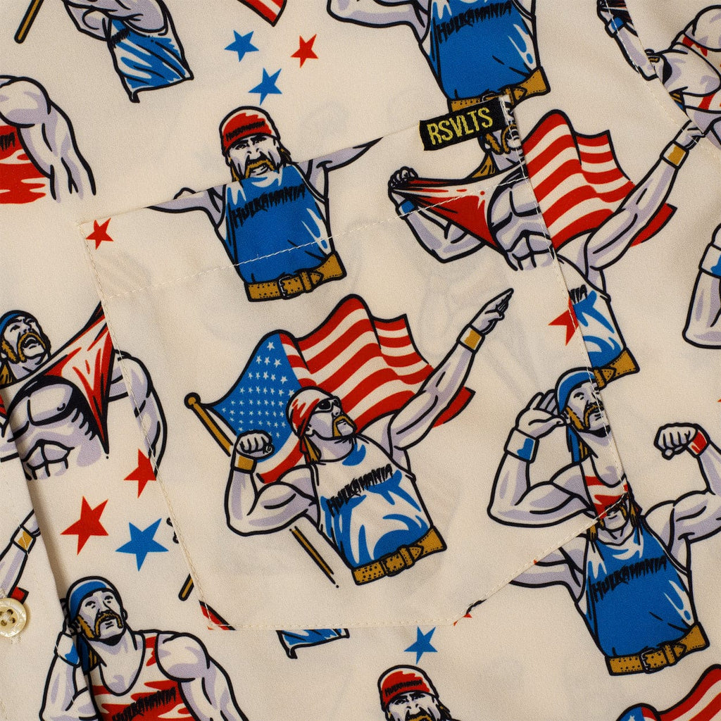 RSVLTS Real American KUNUFLEX Short Sleeve Shirt in White — detail 4