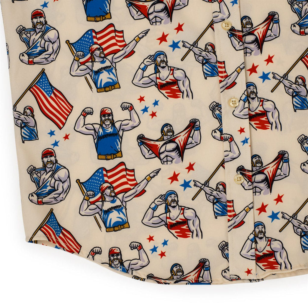 RSVLTS Real American KUNUFLEX Short Sleeve Shirt in White — detail 5