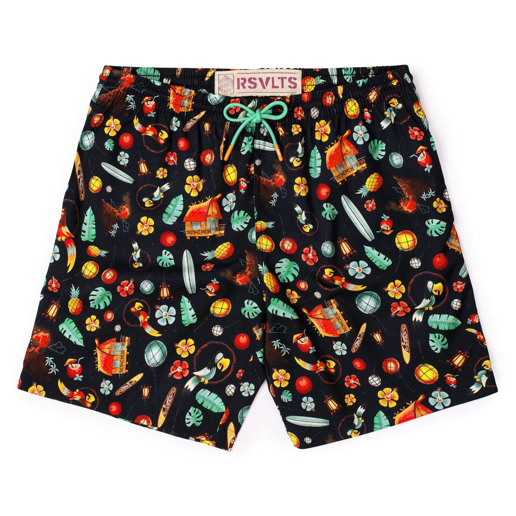 RSVLTS South Pacific Hybrid Shorts in Black — front view