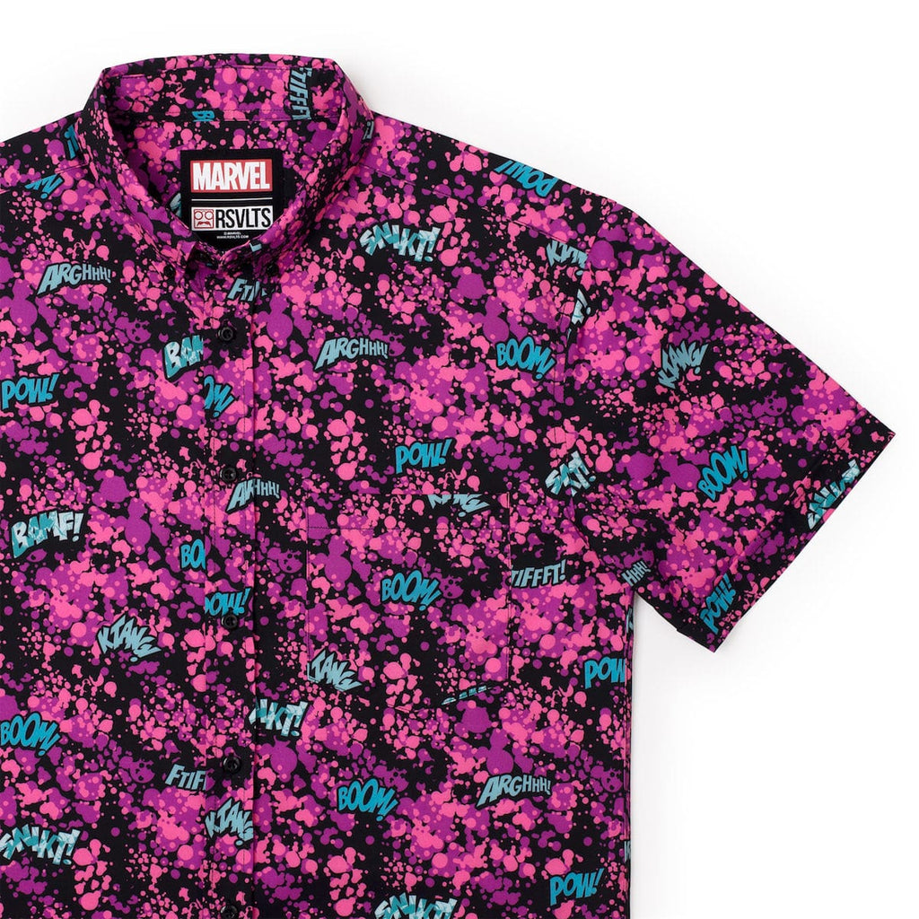 RSVLTS Fightin' Words KUNUFLEX Short Sleeve Shirt in Pink — front view