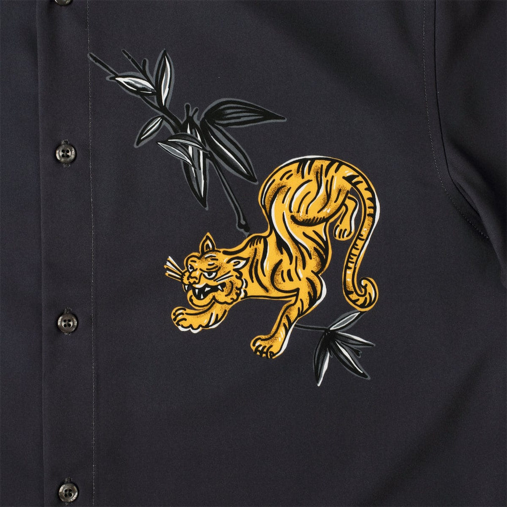 RSVLTS Night Moves KUNUFLEX Short Sleeve Shirt in Black — detail 5