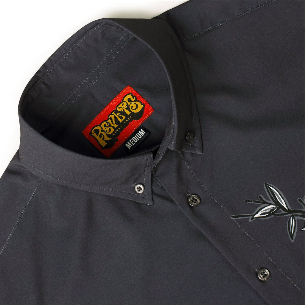 RSVLTS Night Moves KUNUFLEX Short Sleeve Shirt in Black — detail 6