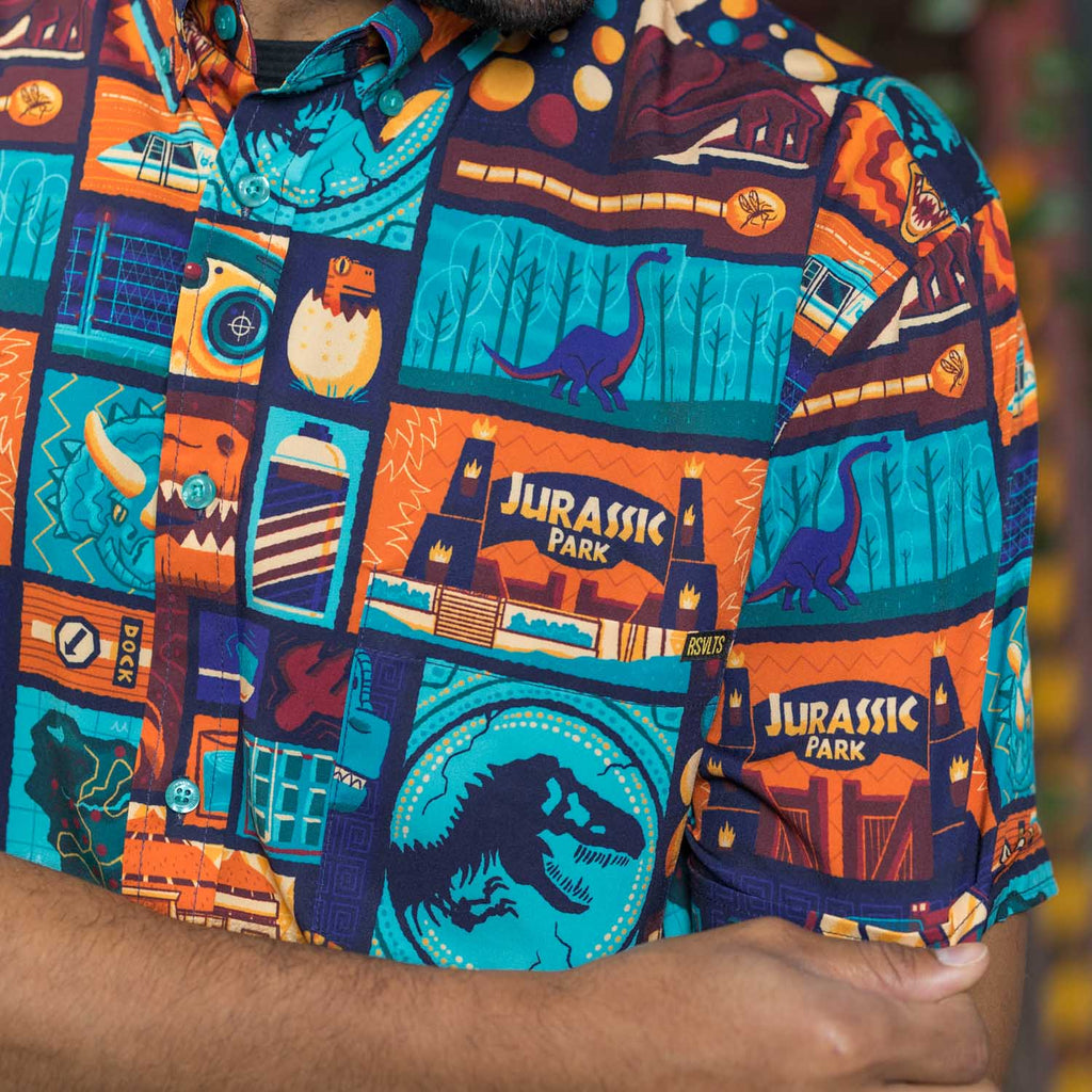 RSVLTS Tiki Finds A Way KUNUFLEX Short Sleeve Shirt in Multicolor — detail 6