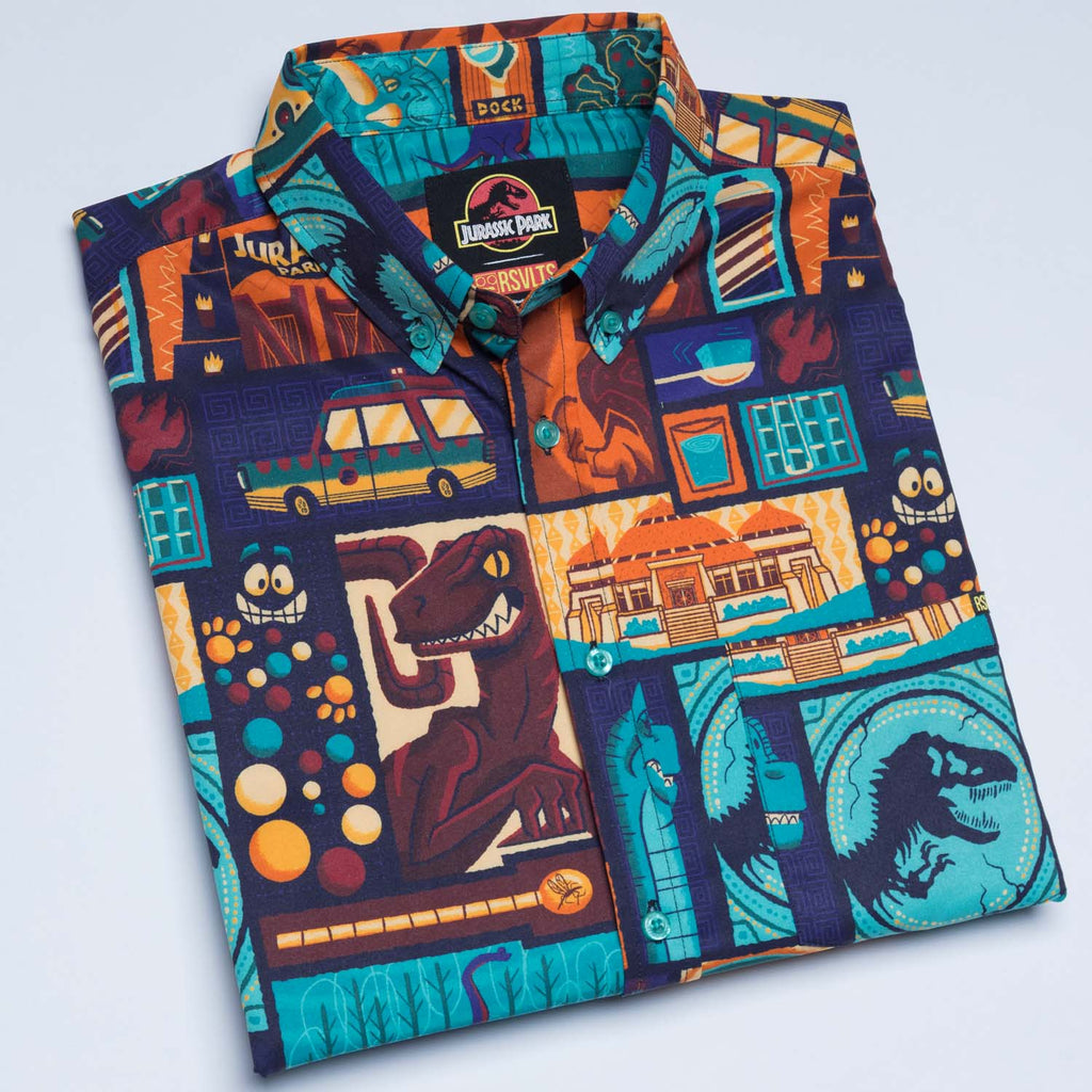 RSVLTS Tiki Finds A Way KUNUFLEX Short Sleeve Shirt in Multicolor — detail 10