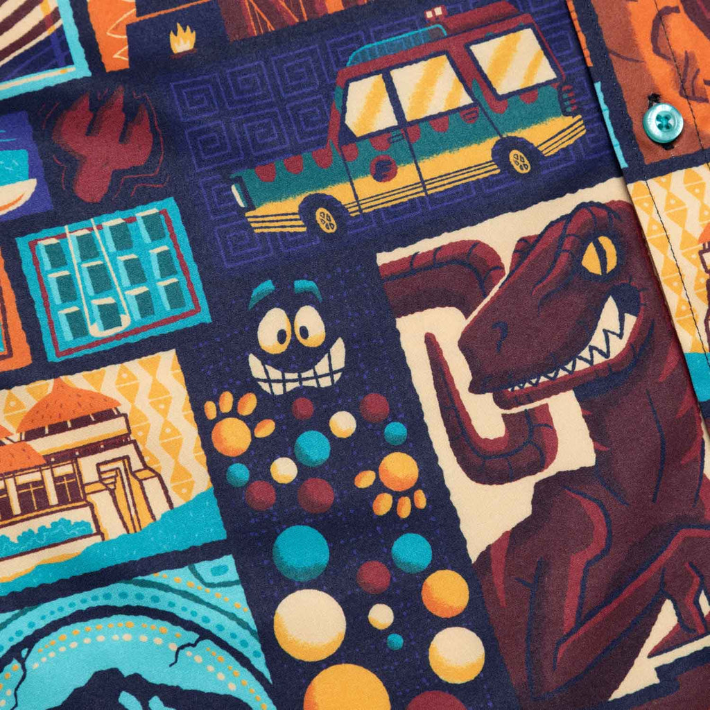 RSVLTS Tiki Finds A Way KUNUFLEX Short Sleeve Shirt in Multicolor — detail 5