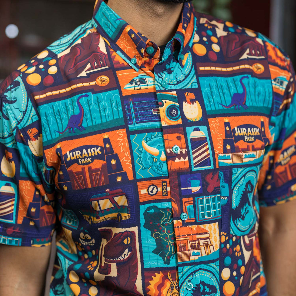 RSVLTS Tiki Finds A Way KUNUFLEX Short Sleeve Shirt in Multicolor — detail 8