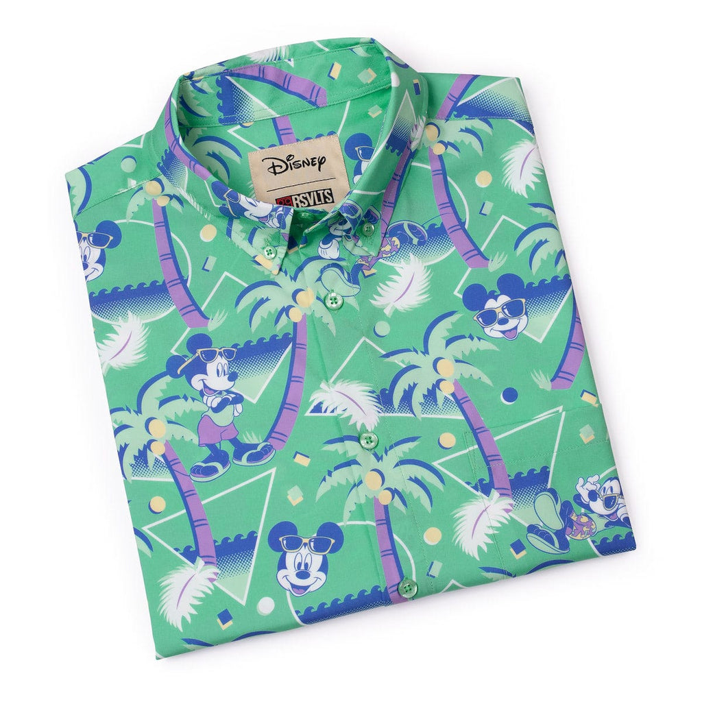RSVLTS Cabana Mickey KUNUFLEX Short Sleeve Shirt in Green — detail 9