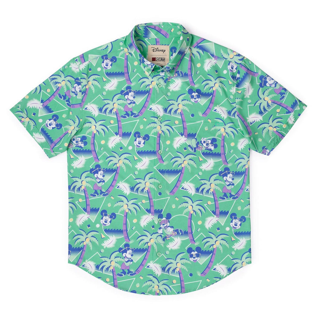 RSVLTS Cabana Mickey KUNUFLEX Short Sleeve Shirt in Green — detail 7