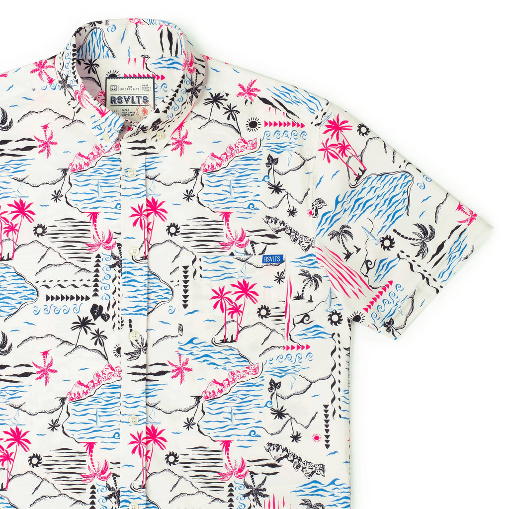 RSVLTS Soleil Beach (Day) KUNUFLEX Short Sleeve Shirt in Multicolor — detail 6